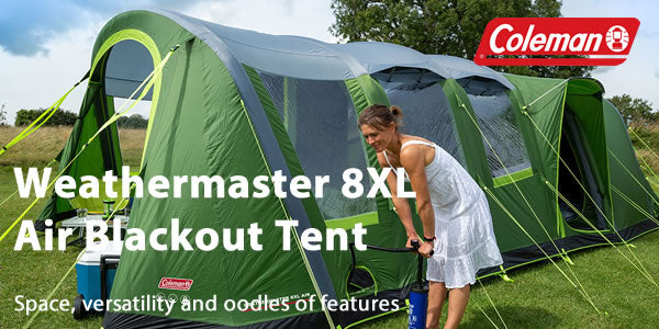 Space versatility and oodles of features the Coleman Weathermaster 8XL Air Blackout Tent 2021 Camping Shop Outdoor Equipment Suppliers BCH Camping BCH Camping Leisure